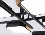 Люстра светодиодная на штанге Ambrella FL4890/8 BK/WD черный/дерево 144W 3000-6000K 960*960*160 (без ПДУ)