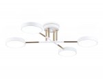 Люстра светодиодная на штанге Ambrella FL516331/4 WH/FGD белый/золото 72W 3000-6000K 610*410*140 (без ПДУ)