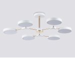 Люстра светодиодная на штанге Ambrella FL516333/6 WH/FGD белый/золото 108W 3000-6000K D780*210 (без ПДУ)