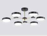Люстра светодиодная на штанге Ambrella FL516334/6 BK/FGD черный/золото 108W 3000-6000K D780*210 (без ПДУ)