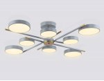 Люстра светодиодная на штанге Ambrella FL516339/8 GR/CP серый/медь 120W 3000-6000K D850*170 (без ПДУ)