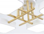 Люстра светодиодная на штанге Ambrella FL516341/4 WH/GD белый/золото 72W 3000-6000K 550*550*150 (без ПДУ)
