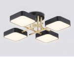 Люстра светодиодная на штанге Ambrella FL516343/4 BK/GD черный/золото 72W 3000-6000K 550*550*150 (без ПДУ)