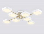 Люстра светодиодная на штанге Ambrella FL516346/8 WH/GD белый/золото 144W 3000-6000K 1060*1060*150 (без ПДУ)