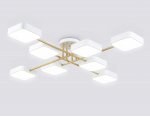 Люстра светодиодная на штанге Ambrella FL516346/8 WH/GD белый/золото 144W 3000-6000K 1060*1060*150 (без ПДУ)