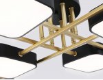 Люстра светодиодная на штанге Ambrella FL516348/8 BK/GD черный/золото 144W 3000-6000K 1060*1060*150 (без ПДУ)