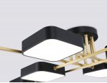 Люстра светодиодная на штанге Ambrella FL516348/8 BK/GD черный/золото 144W 3000-6000K 1060*1060*150 (без ПДУ)