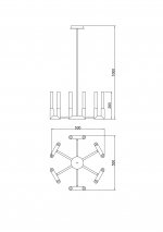 Люстра подвесная Lucia Tucci FLOP 3390.12 chrome