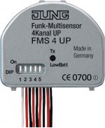JUNG Радиопередатчик 4 канальный 3V, (литиевые элементы CR 2032 в компл.) (FMS4UP)