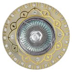 Светильник FT 194 SNG MR16 сатин-никель+золото со стразами