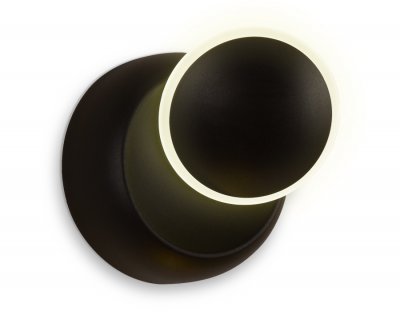 Настенный светильник бра Ambrella FW116 BK/S черный/песок LED 4200K 5W D140*65 WALLERS Настенный светильник бра Ambrella FW116 BK/S черный/песок LED 4200K 5W D140*65 WALLERS