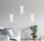 Настенный светильник бра Ambrella FW137 WH/S белый/песок LED 3000K 10W 100*100*100 WALLERS
