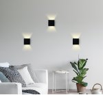 Настенный светильник бра Ambrella FW138 BK/S черный/песок LED 3000K 10W 100*100*100 WALLERS