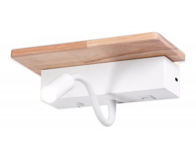 Настенный светодиодный светильник с выключателем, USB портом и полкой Ambrella FW290 FW