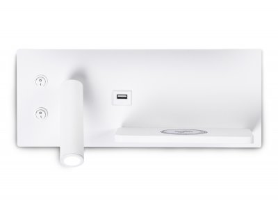 Настенный поворотный светодиодный светильник с выключателем, USB и беспроводной зарядкой Ambrella FW2971 FW Настенный поворотный светодиодный светильник с выключателем, USB и беспроводной зарядкой Ambrella FW2971 FW