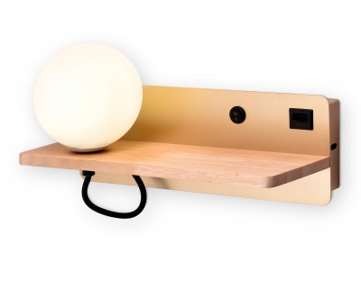 Настенный светильник с выключателем, USB портом и полкой Ambrella FW520 FW