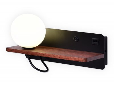 Настенный светильник с выключателем, USB портом и полкой Ambrella FW521 FW Настенный светильник с выключателем, USB портом и полкой Ambrella FW521 FW