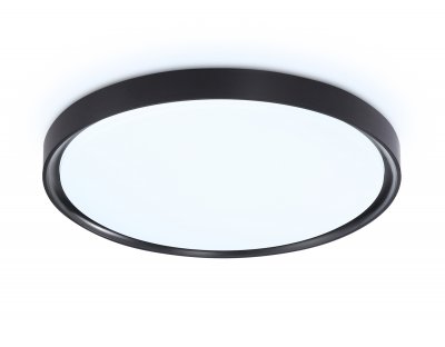 Потолочный светодиодный светильник с высокой степенью защиты IP54 Ambrella FZ1248 BK черный IP54 30W 5000K D380*60 (Без ПДУ)