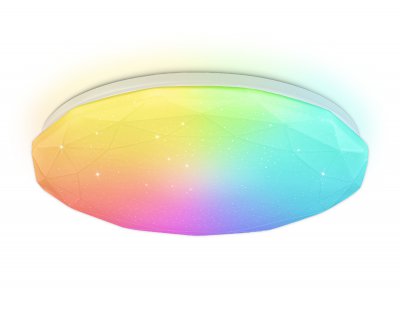 Светодиодный светильник RGB с пультом управления Ambrella FZ417 WH белый IP20 46W 3000K-6500K+RGB D380*60 (ПДУ ИК)
