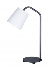 Настольная лампа Flamingo T1 12 01g, металл (черный) /ткань (белая),D22/H66,1xE14