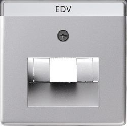 Gira E22 Алюминий Накладка 50*50 мм для розеток UAE/IAE с полем для надписи (G0284203)