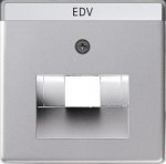 Gira E22 Алюминий Накладка 50*50 мм для розеток UAE/IAE с полем для надписи (G0284203)