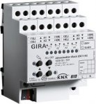 Gira KNX Актор для жалюзи 4-канальный 230 В АС 24-48 B AC/DC 6А, возм ручное управл DIN-рейка (G103900)