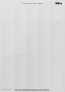 Gira KNX Листы для надписей к сенсорным выключателям, тип 1 (G109000)