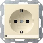 Gira S-55 Крем глянц Розетка с/з с защитой и индикацией напряжения (G11701)