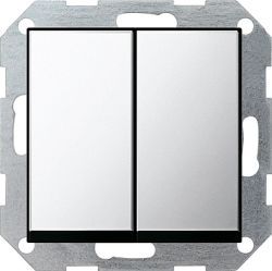Gira S-55 Хром Выключатель 2-х клавишный с самовозвратом (G125605)