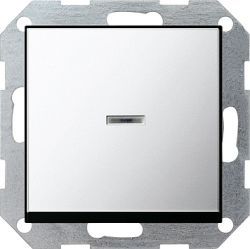 Gira S-55 Хром Выключатель с клавишей с подсветкой (G136605)