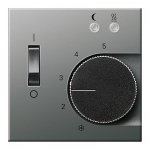 Gira E22 Алюминий Накладка регулятора теплого пола с пов. ручкой, выключателем и контр. лампой (G1494203)