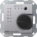 Gira KNX Е22 Алюминий Многофункциональный термостат с коплером (G2100203)