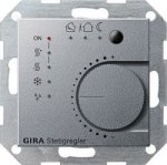 Gira KNX S-55 Алюминий Многофункциональный термостат с коплером (G210026)