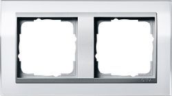 Gira EV CL Бел/Алюминий Рамка 2-ая (G212726)