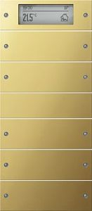 Gira KNX S-55 Латунь Комплект клавиш Plus, 5 шт. (2+3) к сенс. выключателю 514500 (G2145606)