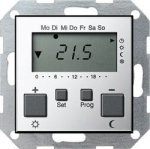 Gira S-55 Хром Термостат электронный с таймером с функцией охлаждения (G2370605)