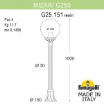 Садовый светильник-столбик FUMAGALLI MIZAR.R/G250 G25.151.000.AZE27