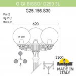 Садово-парковый фонарь FUMAGALLI GIGI BISSO/G250 3L G25.156.S30.BZE27
