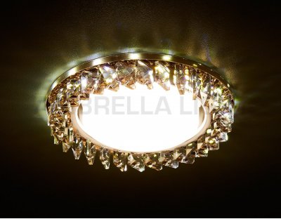 Светильник точечный Ambrella G255 BR хром/коричневый GX53+3W(LED WHITE) GX53 SPOT