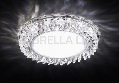 Светильник точечный Ambrella G255 CH хром/прозрачный хрусталь GX53+3W(LED WHITE) GX53 SPOT