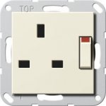 Gira S-55 Крем глянц Розетка "Британский стандарт с защитой от детей (G277801)