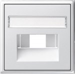 Gira S-55 Бел Накладка 50*50 мм для розеток UAE/IAE с полем для надписи (G28427)
