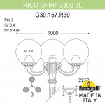 Садово-парковый фонарь FUMAGALLI RICU OFIR/G300 3L G30.157.R30.WXE27