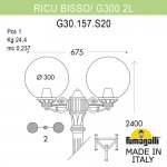 Садово-парковый фонарь FUMAGALLI RICU BISSO/G300 2L G30.157.S20.WYE27