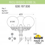 Садово-парковый фонарь FUMAGALLI RICU BISSO/G300 3L G30.157.S30.BYE27