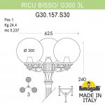 Садово-парковый фонарь FUMAGALLI RICU BISSO/G300 3L G30.157.S30.VXF1R