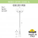 Парковый фонарь FUMAGALLI NEBO OFIR/G300 3L G30.202.R30.AZE27