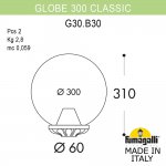 Уличный фонарь на столб FUMAGALLI GLOBE 300 Classic G30.B30.000.AXE27