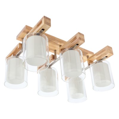 Потолочная люстра G31025/6WOOD WT+CL Gerhort Потолочная люстра G31025/6WOOD WT+CL Gerhort
